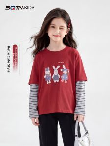 SQTN.KIDS | Girl Long Sleeve T-Shirt Layered Design Shirt