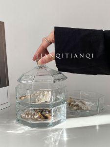 Glass Pagoda Storage Box Home Use Ring Necklace Jewelry Accessories Desktop Dustproof Storage Canister Display Piece