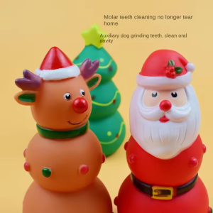 Christmas Pet Squeaky Chew Toys Santa Tree Elk Durable Latex Rubber For Dogs Cats Teeth Grinding Fun Supplies Teething Toys