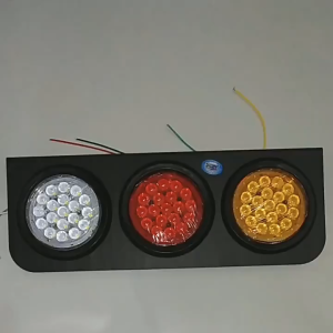 2PCS/Set Stoplamp Truk 24 Volt 4 LED&3 LED Bulat Putih Kuning Merah Lampu Rem Bulat 24 Volt Truck Pencahayaan Yang Superior & Stabilitas