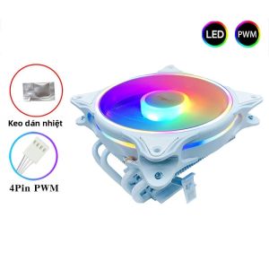 Tản Nhiệt CPU ARGB Với 4 Ống Dẫn Nhiệt Cho Intel AM4 LGA 1366 1155 1151 1200 1700 2011 X79 X99 AM3 AM5 - Quạt Tản Nhiệt Kiểu Dáng Thấp