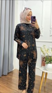 (BISA COD) TERVIRAL SETELAN WANITA KEKINIAN | ONE SET RAYON PREMIUM MOTIF TERBARU LENGAN KANCING