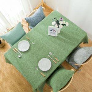 Thickened Linen Nordic Simple Pure Color Tablecloth Tablecloth Coffee Table Dining Table Fabric Long Square American Pastoral Cotton Linen