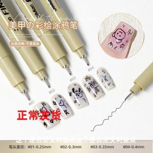 Internet Celebrity Best-Selling Nail Beauty Graffiti Pen Fluoresent Marker for Nail Beauty Shop Tool Acrylic Quick-Drying Waterproof Pull Line Marker Pen