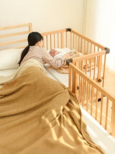 faroro | Adjustable Height Mobile Multipurpose Wooden Baby Bed