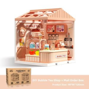 Childrens Ice Cream Themed Building Blocks Street Scene Role Play Toys Assembly Educational Toys for Boys And Girls