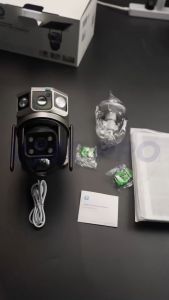 V380 Pro Three Lens Solar Camera 4G SIM Outdoor Wifi 10X Zoom Automatic Tracking Humanoid Detection Support PTZ Two-Way Audio Full Color Night Vision Waterproof CCTV