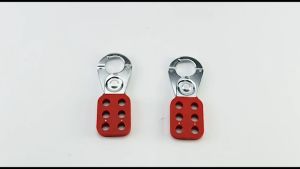 Red Lock Out Tag Out Hasp Six Hole Steel Lockout Tagout Hasp