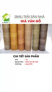 Simili lót sàn thảm trải sàn vân gỗ trải phòng trải cửa hàng phòng ngủ khổ rộng 1m