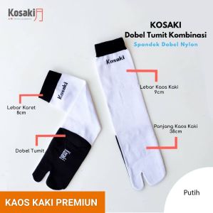 Kaos Kaki Muslimah Kosaki KOMBINASI M Kaos Kaki Jempol Kaos Kaki Dobel Tumit-PUTIH