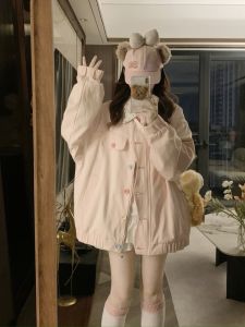 Họa Tiết Hoa Màu Hồng Denim Áo Khoác Nữ Rộng Rãi Fit Turn-down Cổ Áo Nút Đầy Màu Sắc Thoải Mái Đa Năng Áo Khoác Hàng Mới Về