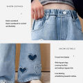 Jeans for Girls New Wide Leg Pants for Kids 6-16yrs Trousers Fashion Loose Casual Denim Pants Jeans Aesthetic Hight Waist Baggy Pants Teens Girls Korean Style Childrens High Quality Pants. 