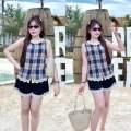 (Đồ bộ Nữ BigSiZe 50-95kg) Bộ caro phối-Sét bộ mặc hè hay mặc đi biển bao xinh  BIGSIZE 50kg-90kg  chất áo kate quần thun. 