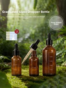 IMLUCKY | Essential Oil Amber Glass Dropper Bottle