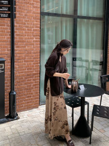 Benxi Velvet High Waist A-Line Umbrella Skirt Midi Length Womens Fashion Korean Style Commute Polyester Spandex Blend