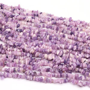 5-8mm Natural Irregular Lilac Lepidolite Stone Beads Gravel Chips Loose Spacer Beads for Jewelry Making DIY Bracelet Necklace