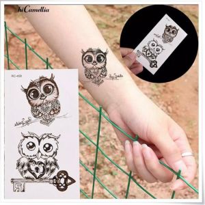 Terlaris Sticker TATTO TEMPORARY Fake Tato temporer Sementara bisa dihapus arm Tatto Tahan lama anti Air - Seni Tato tubuh - Body Painting - Tato Custom seri RC 458 size 10x6 cm burung Hantu Kecil