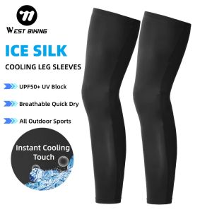 West Biking | WEST BIKING Ice Silk Arm And Leg Sleeves UPF50+ Anti-UV Breathable Quick Dry Non-Slip Elastic Cooling Covers for Cycling Running