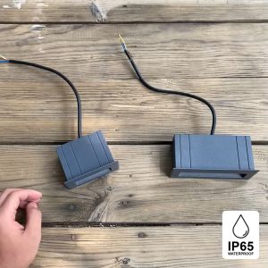 Lampu tangga dinding led 3watt kotak segi outdoor waterproof full aluminium alloy dark gray 220V warm white step wall light