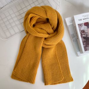 Knitting Scarf Female Winter All-Matching Pure White Birthday Gift Cute Student New Arrival Warm Wool Scarf Couple