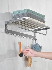 Rak Gantungan Handuk Jemuran Handuk Kamar Mandi Alumunium Towel Bar Anti Karat Serbaguna / Gantungan Handuk Kamar Mandi