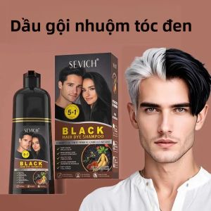 Dầu Gội Nhuộm Tóc Tức Thì 5 Trong 1 Màu Đen Tự Nhiên Thảo Dược Dành Cho Nam & Nữ 500ml Chăm Sóc Tóc Tự Làm Với Hương Thảo Nhân Sâm Gừng