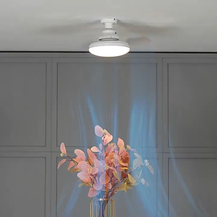 Jiditech Invisible Ceiling Fan Light Luxury Invisible Blade Fan Lamp E27 Interface With Remote Control Fan Lamp