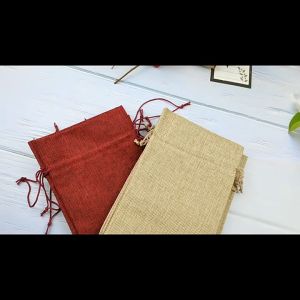 Wine Bags Jute Wine Bottle Bags Drawstrings Reusable Wine Gift Bags Tags Pouch Party Wrapping Foldable Burlap
