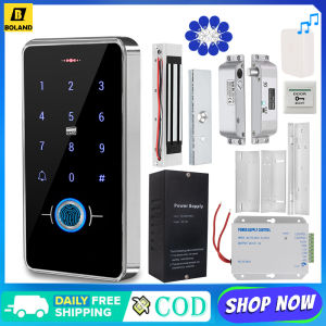 Boland Access Control Keybord FRID 13.56Mhz IC Card Fingerprint Password  IP68 Waterproof Door Lock Power Supply 180KG Electric Magnetic Kits