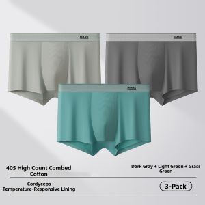 Mark Fairwhale | 10A Pure Cotton Antibacterial Cordyceps Thermochromatic Flat Boxer Shorts