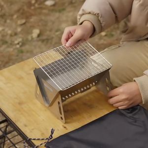 Portable Folding BBQ Grill Stainless steel Barbecue Camping Picnic Outdoor Barbecue Grill Stand Outdoor Dining 烧烤架
