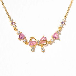 Pink Cubic Zirconia Wrist Chain with Vine Flowers Sweet and Romantic Metal Bracelet For Women Jewelry Wedding Party Gifts