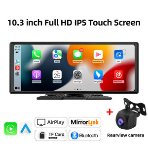 Grandnavi | Universal Portable 10.3inch Wireless Carplay Screen Android Auto With Touchscreen 1080P Rear Camera Car Stereo System