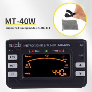 Musedo MT40 Electronic Tuner Metronome for Flute Saxophone Clarinet Small Size Professional Musical Instrument Tuning Device