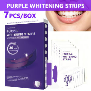 Purple Teeth Whitening Strips – 30 Mins Quick Stain Removal Brighten Tooth Remove Plaque Reduce Sensitivit Dental Oral Care