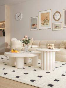 YIZUO | French Creamy Modern Minimalist Round Tea Table