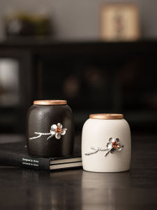 Mini Portable Ceramic Chinese Style Sealed Tea Canister for Puer Red And Green Tea Storage Box Empty Packaging Vintage Popularity