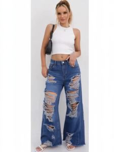 Womens High Waist Straight Leg Jeans Vintage Streetwear Loose Wide Leg Ripped Denim Pants Casual All Match Slim Fit Trousers