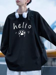 Long Sleeves T-Shirt Men 2024 Spring & Fall New Arrival Ins Hong Kong Style Trendy Breathable Bottoming Shirt Loose Cotton T-shirt Tops