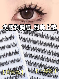 Large Capacity Dog Series Fake Eyelashes Natural Puppy Thick Segmented Eyelashes No Glue Needed Dog Eye Makeup Beauty Tools