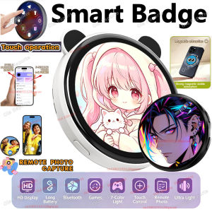 New Exterior Design Smart Badge Anime Digital E-Badge Electronic Merchandise Badge Digital Pin Anime Sound Dynamic Display Badge