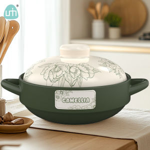 High Temperature Resistant Ceramic Sand Pot Caramel Green Dry Cooking Soup Pot for Home And Commercial Use Gas Stove Head