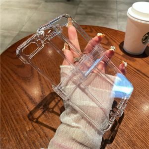 Transparent Clear Case For Samsung Galaxy Z Flip 6 5 4 3 5G Full Cover Protective Case Cover With Hinge Screen Shockproof Case Shell For Samsung Galaxy Z Flip 6 5