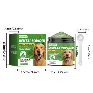 Yegbong 150g Dog Teeth Cleaning Powder - Gentle Dental Care for Pets - Removes Tartar Stains & Bad Breath - Whitens Teeth