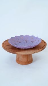4 lusin / 48 pcs Piring Rotan Plastik Buah MOTIF BUNGA 21 cm