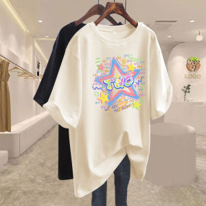 Reddish Brown Pure Cotton Oversized Mid-Length Short-Sleeve T-Shirt Womens New Summer Loose Top Korean Style Commute