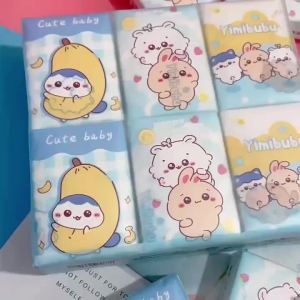 12 Bag Printed Handkerchief Paper Kawaii Printed Tissue Portable Small Pack Student Facial Tissue Toilet Paper Napkin