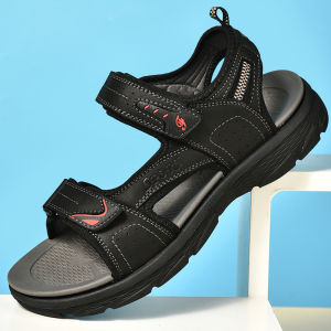 Leak-Picking Clearance Special Offer Mens Sandals Summer Genuine Leather Soft Bottom Non-Slip Beach Shoes Casual Trend Outdoor Slippers