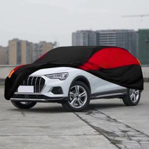 Universal Fit SUV Car Cover - Black & Red - UV Protection Breathable Dustproof Ideal Gift for Car Enthusiasts