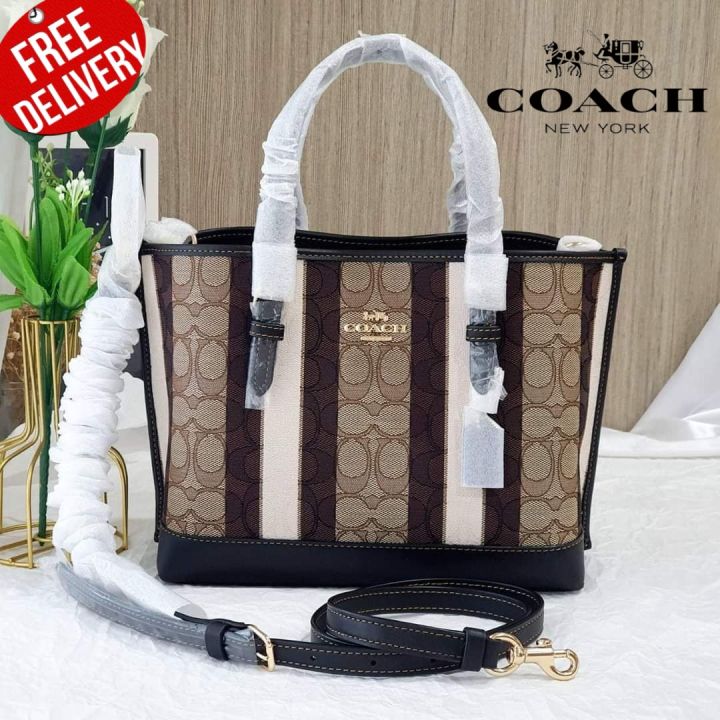 COACH MINI MOLLIE TOTE IN SIGNATURE JACQUARD WITH STRIPES | Lazada.co.th